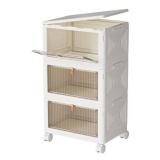 23Qt Plastic Storage Bins with Lids 3 Tier, Stackable for Storage, Boxes Lids, Containers, Multifunctional Folding Bedroom, Living Room, Study, Toy White - Retail: $50