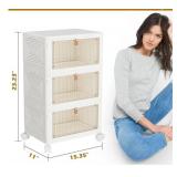 23Qt Plastic Storage Bins with Lids 3 Tier, Stackable for Storage, Boxes Lids, Containers, Multifunctional Folding Bedroom, Living Room, Study, Toy White - Retail: $50