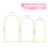 Metal Arch Backdrop Stand Set of 3 (7.2FT/6.6FT/6FT) - Heavy-Duty Gold Wedding Arch with Water Bag for Weddings, Baby Showers, Birthdays, Graduation, Parties & Outdoor Events - Retail: $70