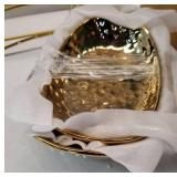 3 Tier Fruit Bowl for Kitchen Counter, White Gold Ceramic Fruit Stand for Countertop, Home Fruit Rack with Holder, Vegetable Bowl Snacks Nuts Bread Candy Storage - Retail: $40