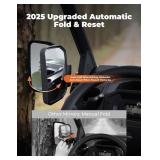 KEMIMOTO UTV Side Mirrors, Upgraded Auto Fold Reset Adjustable Side Mirrors, Fit Full Door Half Door, Compatible with 2016-2025 Can-Am Defender & Defender MAX HD5 HD7 HD8 HD9 HD10 - Retail: $110