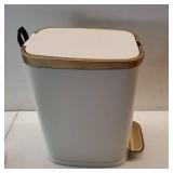 Small Bathroom Trash Can with Lid Soft Close-5L/1.3 Gal Stainless Steel Garbage Can-Step Pedal Wastebasket Slim Trash Bin for Office, Bedroom, Toilet, Live Room-White - Retail: $27