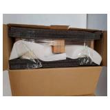 Ceramic Dog Bowls Set with Acacia Wood Stand, 3.5 Cups Pet Bowls Set of 2 for Medium Dogs, Cute Dog Food Bowl, Cat Bowls