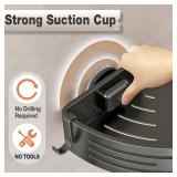 Corner Shower Caddy Suction Cups, Corner Shower Shelf for Inside Shower, Organizer Suction for Bathrooms Storage, No-Drilling Removable (Aluminum, 2-Pack, Gunmetal Gray) - Retail: $30