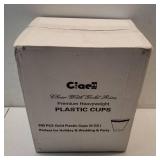 300PCS Gold Plastic Cups - 9Oz Heavy Duty Plastic Cups - Gold Rimmed Disposable Cup - Disposable Clear Wine Cup with Gold Rim for Party & Wedding