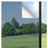 Window Privacy Film One Way Window Tint for Home, Sun UV Blocking Heat Control Reflective Mirror Tinting Film See Out Not in Office Door Coverings, Silver 35.4 x 78.7" - Retail: $25