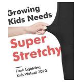 Dark Lightning 3/2mm Kids Wetsuit for Boys and Girls, Neoprene Thermal Swimsuit, Toddler/Junior/Youth One Piece Wet Suits for Scuba Diving, Blue/Size 10 - Retail: $46