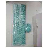 K786 Wireless Keyboard and Mouse Combo, 2.4GHz Lag-Free Wireless, Full Size Ergonomic Keyboard Silent Mouse for Windows Mac PC Laptop, 12 FN Shortcuts, Long Battery Life - Mint Green - Retail: $20