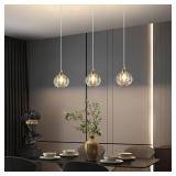 Crystal Chandeliers for Dining Room Lights Fixture Over Table, 3 Pack Gold Modern Pendant Light Fixture Crystal Pendant Lighting for Kitchen Island Bathroom Bar - Retail: $140