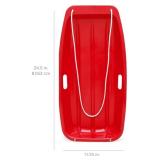 35in Kids Plastic Toboggan Snow Sled w/Pull Rope, 2 Handles