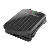 George Foreman 2-Serving Classic Plate Electric Indoor Grill and Panini Press, One Bracket on Bottom for Cord has Broken Off. - Retail: $37