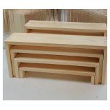 2 Set Large Wooden Tiered Riser Display Stands for Vendor Events, Stackable Perfume Organizer Cologne Stand for Men Women, Wooden Cupcake Dessert Stand, Wood Dessert Table Display Set, Food Display Ri