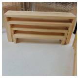 2 Set Large Wooden Tiered Riser Display Stands for Vendor Events, Stackable Perfume Organizer Cologne Stand for Men Women, Wooden Cupcake Dessert Stand, Wood Dessert Table Display Set, Food Display Ri