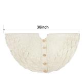 36 inch Christmas Tree Skirt: Pencil Tree Skirt for 6ft Tree, Crossed Edge Knit Cream White Small Tree Skirt, Vintage Tree Skirts, Rustic Farmhouse Christmas Decorations