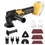 Cordless Oscillating Tool, Brushless Orbiting Tool Compatible with De-Walt 20V Battery, 23 PCS Multi-Tool Kit with Auxiliary Handle for Cutting, Scraping, Sanding, 6 Variable Speed (Tools Only)