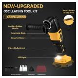 Cordless Oscillating Tool, Brushless Orbiting Tool Compatible with De-Walt 20V Battery, 23 PCS Multi-Tool Kit with Auxiliary Handle for Cutting, Scraping, Sanding, 6 Variable Speed (Tools Only)