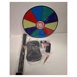 Retbtnm 14 Inch Spinning Prize Wheel, 10 Slots Color Spinner with Stand, Heavy Duty Roulette Wheel of Fortune Spin with Dry Eraser Marker & Eraser for Holiday Activities, Trade Shows, Carnivals