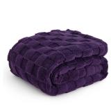 Bedsure GentleSoft Purple Throw Blanket for Couch - Checkered Fleece Blankets Gifts for Women Men Girls, Cute Soft Cozy Throw for Bedroom Home Decor Gifts, 50x60 Inches