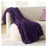 Bedsure GentleSoft Purple Throw Blanket for Couch - Checkered Fleece Blankets Gifts for Women Men Girls, Cute Soft Cozy Throw for Bedroom Home Decor Gifts, 50x60 Inches