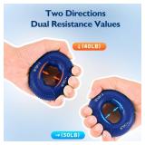 FitBeast Hand Grip Strengthener, Finger Exerciser, Forearm Strengthener Kit - 9 Pack, Targeted Hand & Forearm Strength, Relief & Recovery Kit (Deep Blue) - one missing