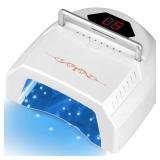 UV LED Nail Lamp Rechargebale, 72W Cordless Gel Nail Lamp with Fan Professional Nail Lamps for Gel Nails Nail Dryer with 45 Beads, Perfect for Salon Manicure, Pedicure, Home DIY Use (Pure White)
