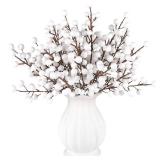 Rowfad 40 Pcs Artificial Berry Stems Branches, Christmas White Faux Holly Berries Picks Ornaments for Christmas Tree Wreath DIY Craft Decorations Holiday Home Decor (40, White)