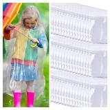 100 Pcs Disposable Rain Ponchos Bulk for Kids Emergency Ponchos with Hood Plastic Raincoat for Girls Boys Traveling Camping Hiking Amusement Parks Outdoors Activities