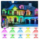CETELUMA 400Ft Permanent Outdoor Lights for House Waterproof, IP67 LED Eave Lights with App/Remote Control, Outdoor Permanent led Lighting for House Roof Decor,Christmas,Party,All Holiday and Daily