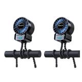 2 Pack Multifunctional Portable Stroller Fan 4 Speed 6600rpm High Speed Usb Rechargeable Personal Mini Handheld Fan Extended Tripod For Desktop Winding Kids Bed Treadmill Bike Golf Cart Outdoor Travel