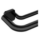 GXOACKJ Double Curtain Rods for Windows 72-144 inch, 1 Inch Black Adjustable Around Heavy Duty Decorative Drapery Rod For Room