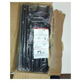 GXOACKJ Double Curtain Rods for Windows 72-144 inch, 1 Inch Black Adjustable Around Heavy Duty Decorative Drapery Rod For Room