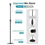 InnoGear Mic Stand, Microphone Stand Floor Detachable Boom Mic Arm Stands with Weighted Round Base, Height Adjustable from 34\" to 60\" for Blue Yeti HyperX QuadCast Shure SM58 Samson Q2U Fifine K669B