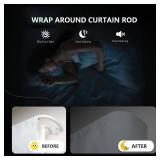 Double Curtain Rod Set, Wrap Around Blackout Drapery Rod for Room Darkening Panels, 28 to 48 Inches, White