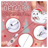 Zeyune 8 Pieces Christmas Badge Reels Retractable Christmas Ghost Nurse Badge Holder Funny Retractable Clip for Holiday Name Tag Nurses Rn En Doctor