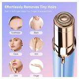 Facial Hair Remover for Women- as Seen on TV Painless Face Shaver -Mini Hair Remover, Electric Razor Shaver Portable Bikini Epilator for Lips, Chin, Armpit, Peach Fuzz, Fingers, Neck, Cheek(Blue)