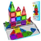 Magnetic Tiles Mini Travel Toddler Set, Magnetic Blocks Building Kids Toys & Games, Montessori Preschool Classroom Must Haves Educational Learning Sensory Toys for 3+ Year Old Boys Girls Birthday Gift