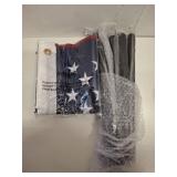 American Flag and Flag Pole for House Outside, 6ft Heavy Duty Flag Pole Kit with 3x5 Embroidered USA Flag, Tangle Free Steel Black Flagpole with Bracket for Residential, Commercial, Outdoors Garden