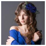 Geyoga Flower Hair Clip Set, 6 Pcs Rose Hair Accessories for Women Girls Wedding Dancing Party (Navy Blue)