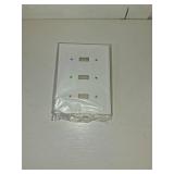 Triple Toggle Light Switch Cover Plate White Classic Decorative Light Switch Plates Cover 3-Gang Wall Plate Cover
