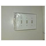 Triple Toggle Light Switch Cover Plate White Classic Decorative Light Switch Plates Cover 3-Gang Wall Plate Cover