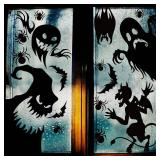 CCINEE Halloween Window Cling Sticker,Giant Spooky Monster Silhouette Window Decal for Halloween Party Decoration,4 Sheet