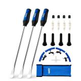 Orion Motor Tech 14.5" Tire Spoon Kit, 20pc Tire Changing Tool for Motorcycle Dirt Bike Lawn Tractor Bicycle, Motorcycle Tire Changer Tire Removal Tool with 4pc Rim Covers Valve Tool Valve Cores