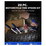 Orion Motor Tech 14.5" Tire Spoon Kit, 20pc Tire Changing Tool for Motorcycle Dirt Bike Lawn Tractor Bicycle, Motorcycle Tire Changer Tire Removal Tool with 4pc Rim Covers Valve Tool Valve Cores