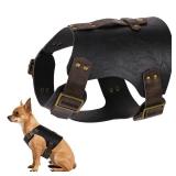 HiiFeuer Medieval Faux Leather Dog Armor Clothe Adjustable Funny Dog Vest Costume for Cosplay- Fits Most Dogs Ropa para Perro (Black L)