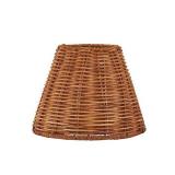 Empire Clip On Chandelier Lamp Shade, Small Lamp Shade Rattan,Boho Wicker Lamp Shades Mini,Replacement Lampshade 3" Top x 6" Bottom x 5" Slant Height(1 Pack)