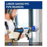 DAYDOOR 3-Piece PVC Pipe Reamer Kit with 1-1/2\", 2\", 3\" Heads, 4-Sided Carbide Aluminum Reamer Tool, Plumbing Tools for Schedule 40 PVC, CPVC or ABS