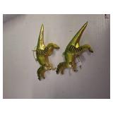 Abbott Collection Green T-Rex Ornament, Glass (6\" L)