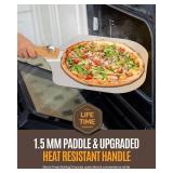 KLYRO Large Pizza Peel 16 inch, Extra Large Metal Pizza Peel with 14 Inch Stainless Steel Pizza Cutter Rocker 10 Inch Pizza Server, Pizza Paddle with Folding Handle