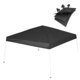 Birodeko Canopy Replacement Top Only, 300D Wateproof Pop-Up Canopy Tent Top Cover with Ropes, Instant Canopy Top Sunshade Silver Coated for Garden Patio Camping (Dark Black, 10 * 10FT)