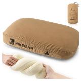 HIKEMAN Camping Memory Foam Pillow - Ultralight Travel Pillow,Backpacking Pillow with Removable Cover,Ergonomic Pillows,Neck Lumbar Support for Outdoor Camp,Sport,Hiking,Backpacking Sleep (Brown)